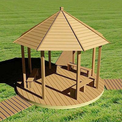 قیمت خوب حیاط ورودی WPC غرفه چوبی پلاستیکی ترکیب WPC پاویون 10x10 فوت آنلاین