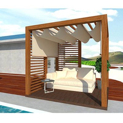 قیمت خوب سفارشی WPC Pergola چوب پلاستیک مرکب عرشه Pergola سبک وزن آنلاین