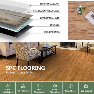 قیمت خوب کفپوش های مته لوکس SPC کفپوش های کامپوزیت پلاستیکی سنگی ضد صدا آنلاین